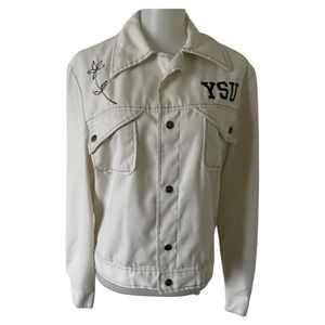 VTG Artex 70s‎ YSU Denim Jacket Long Sleeve Snap Up Medium White